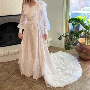 Vintage 70s Romantic Wedding Dress